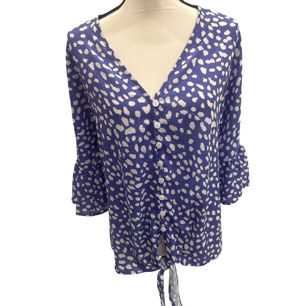 Blue Printed Top NWOT